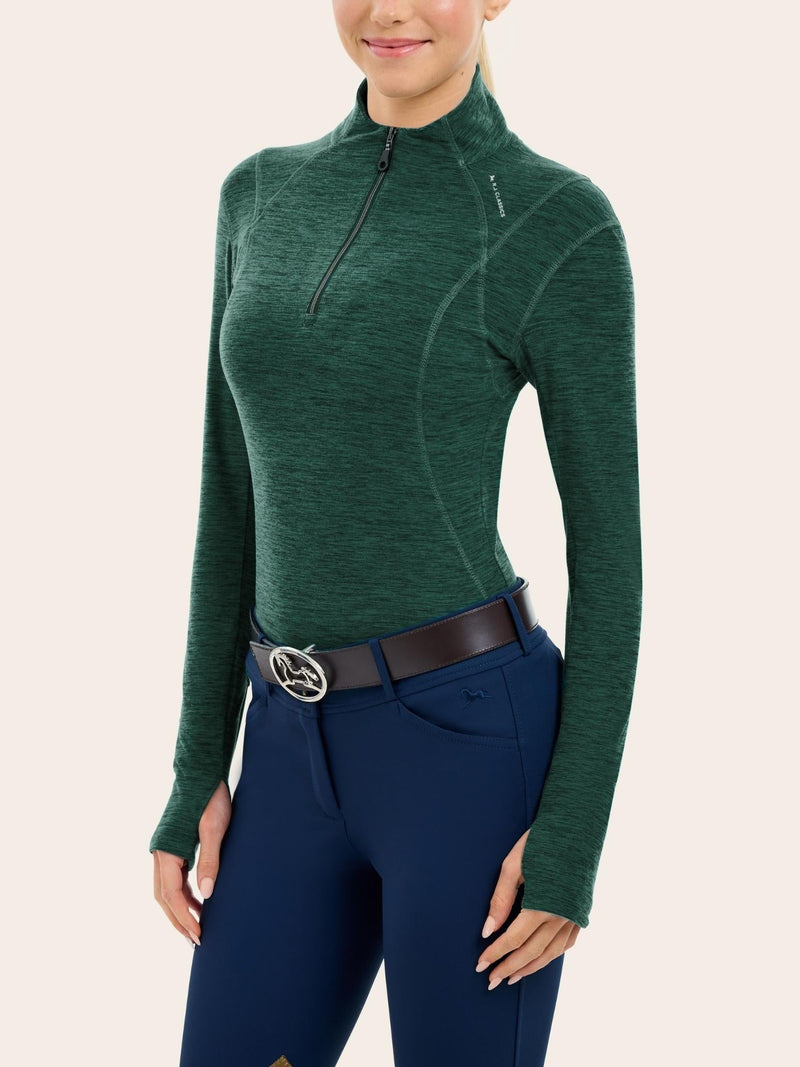 Logan 1/4 Zip Training Shirt - Bayberry Heather