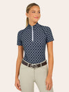 Lucy 1/4 Zip Shirt - Navy Chain - Ladies