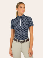 Lucy 1/4 Zip Shirt - Navy Chain - Ladies