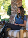 Lucy 1/4 Zip Shirt - Navy Chain - Ladies