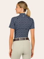 Lucy 1/4 Zip Shirt - Navy Chain - Ladies