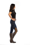 NEW Equestrian Jean - Knee Patch with Cell Phone Pocket - Vintage Wash