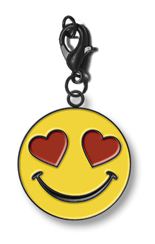 Heart Eyes Smiley Face Charm