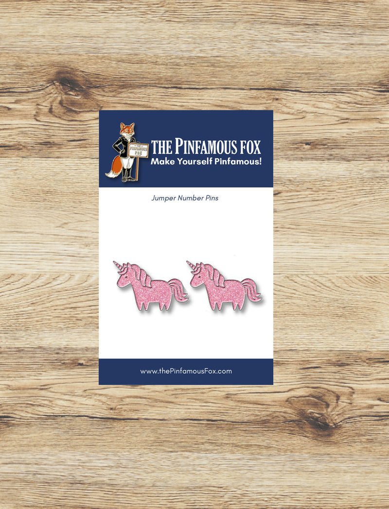 Pink Unicorn Number Pins
