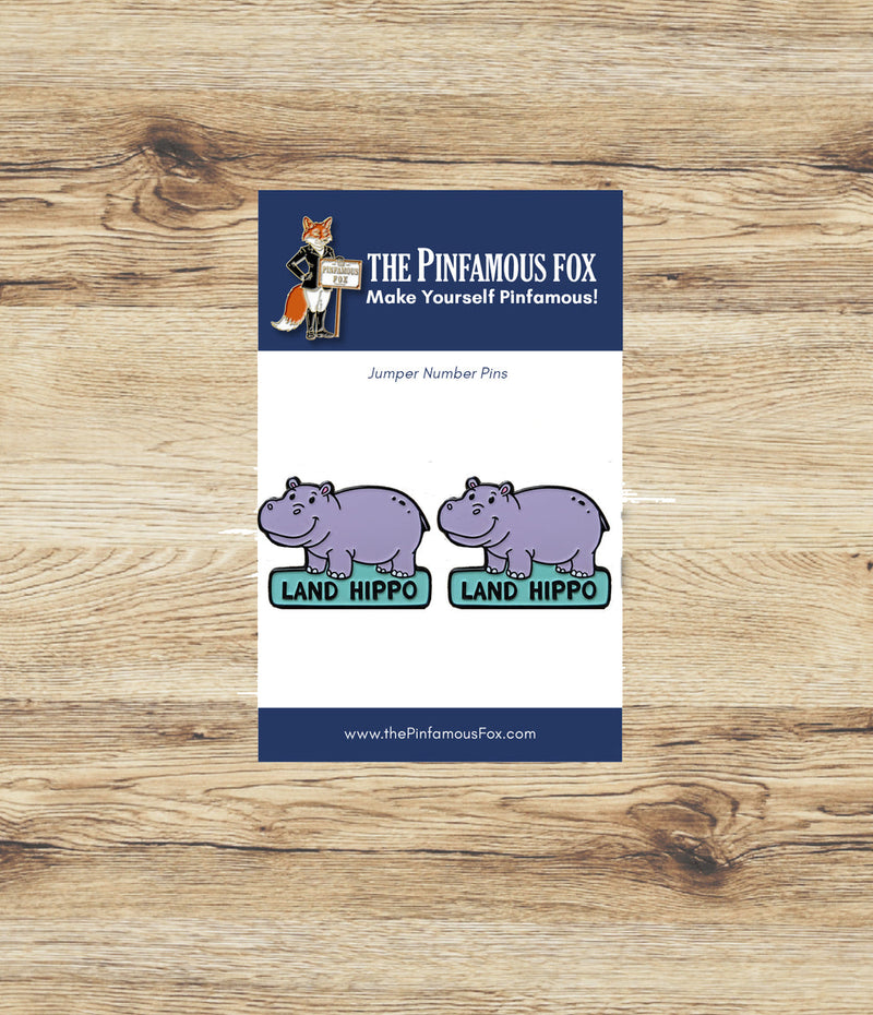 Land Hippo Number Pins