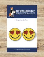 Heart Eyes Smiley Face Number Pins