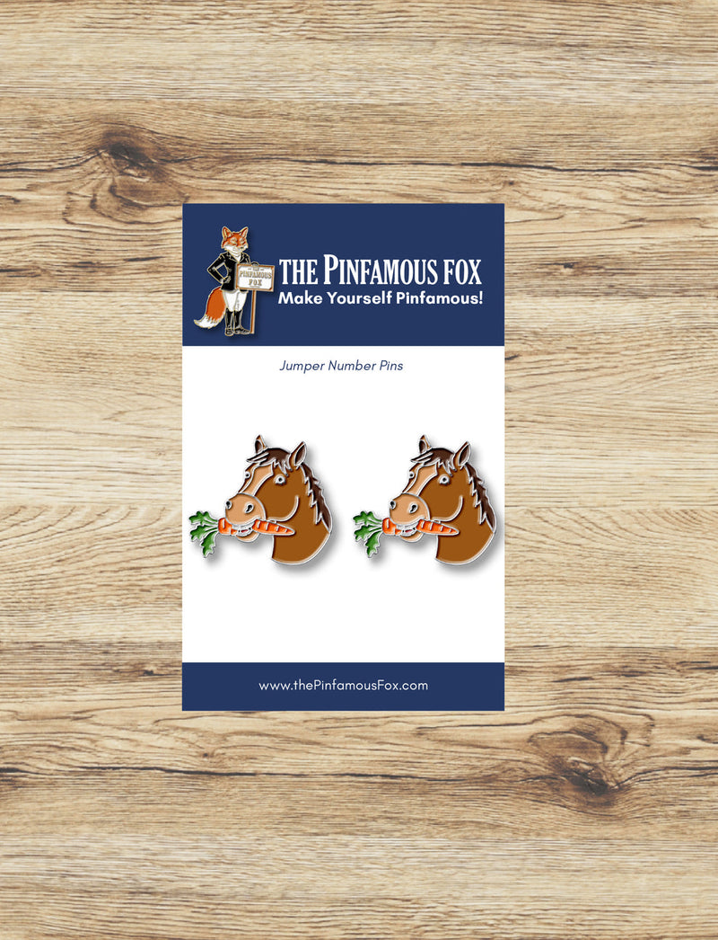 Horse with Carrot Number Pins