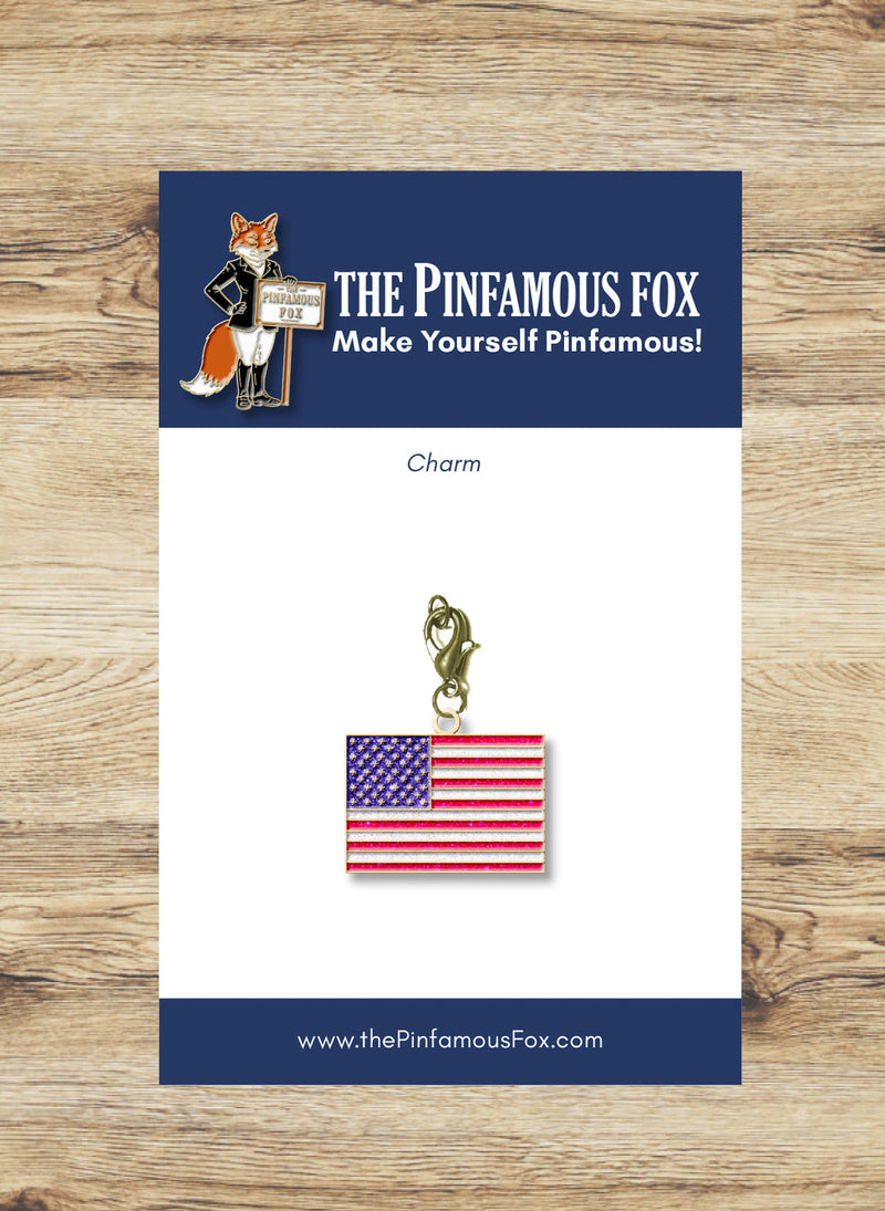 American Flag Sparkles Charm