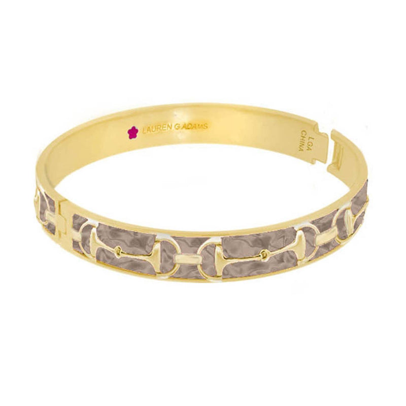 Equestrian Stirrup Bangle - Gold Taupe