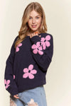 Puff Floral Sweater - Ladies