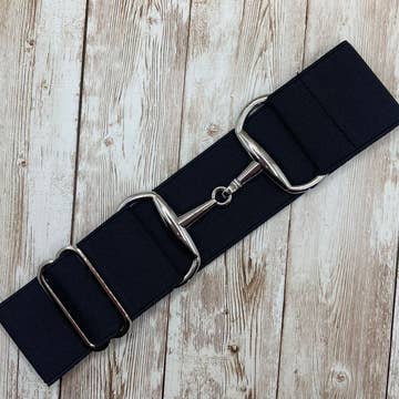 Black Solid Elastic Bit Belt