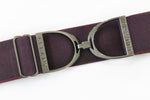 Bordeaux Gunmetal Stirrup Elastic Belt - 2"