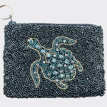 Elegant Turtle Beaded Coin Purse