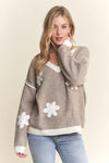 Floral V-Neck Sweater - Ladies