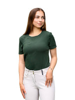 Hallie Short Sleeve Perforated Shirt - Forest