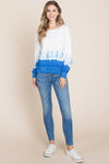 Dip Dye Cotton Long Sleeve Sweatshirt - Ladies