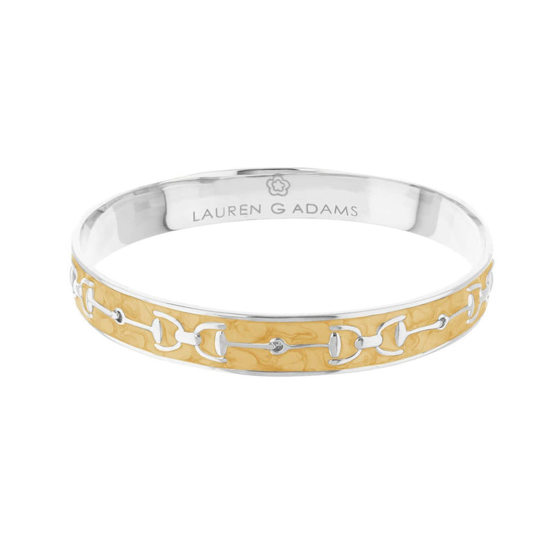 Equestrian Stirrup Bangle - Silver Mustard