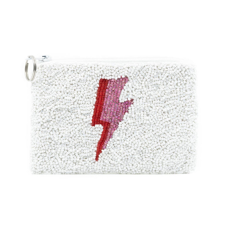 Hand Beaded Lightning Bolt Coin Purse