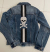 Skull Beaded Denim Jacket - Ladies