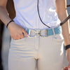 Ocean Dante Silver Stirrup Elastic Belt - 1.5"