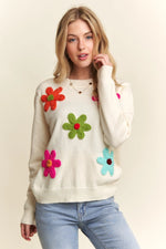 Floral Patch Soft Sweater - Ladies