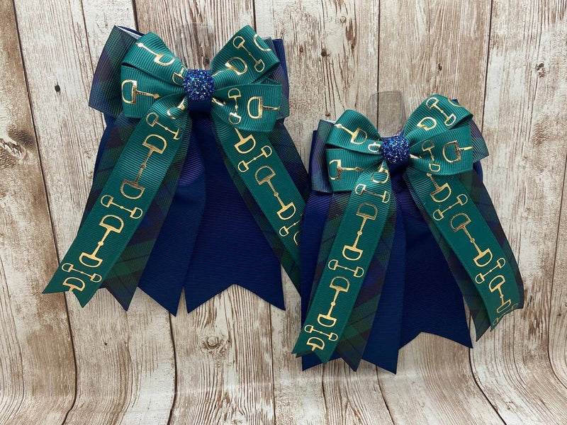 Benny Bows Show Bows - Tartan Plaid, Hunter Green Classic