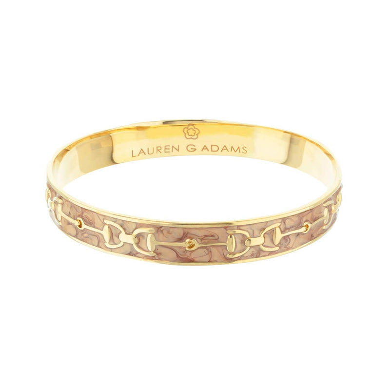 Equestrian Stirrup Bangle - Gold Brown