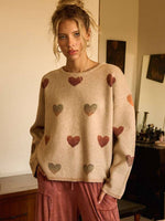 Gradient Heart Knit Sweater - Ladies