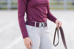 Bordeaux Gunmetal Stirrup Elastic Belt - 2"