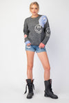 Smiley Face Knit Sweater - Ladies