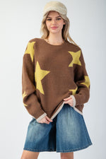 Star Pattern Knit Sweater - Ladies