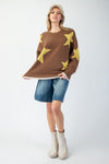 Star Pattern Knit Sweater - Ladies