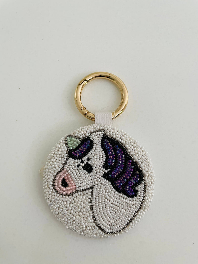 Unicorn Hand Beaded Key Chain