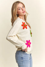 Floral Patch Soft Sweater - Ladies