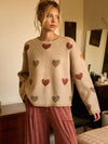 Gradient Heart Knit Sweater - Ladies