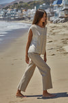 Rib Knit Tunnel Leg Lounge Pants - Ladies