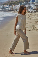 Rib Knit Tunnel Leg Lounge Pants - Ladies