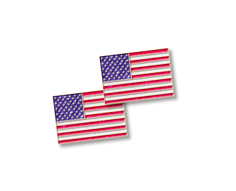 American Flag Sparkles Number Pins