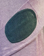 Milan V-Neck Sweater Violet w/Dark Grey Elbow Patch