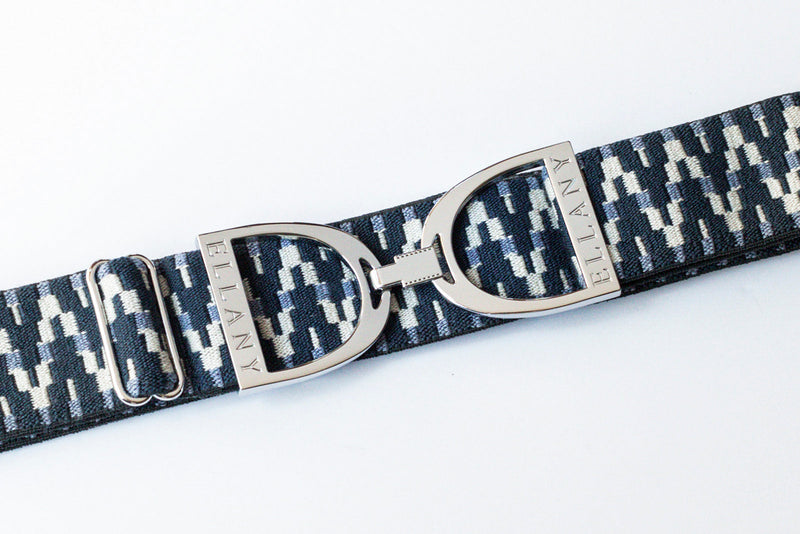Lantanas Silver Stirrup Elastic Belt - 1.5"