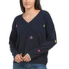 Cashmere Star Embroidery V-Neck Sweater - Brodie Cashmere