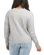 Smiley Stitch Crew Cashmere Sweater - Ladies