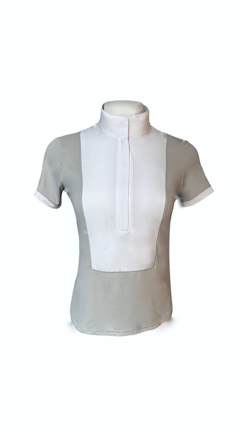 Bib Show Shirt Short Sleeve - Stone/White