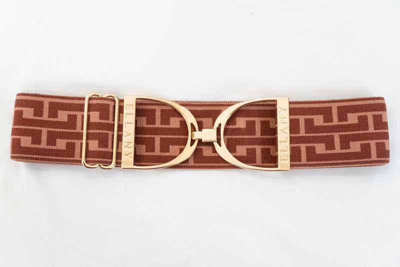Rose Fallon Gold Stirrup Elastic Belt - 2"