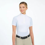 Tessa Short Sleeve Show Shirt - Blue Ring Microprint - Ladies