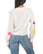 Polly Floral Cashmere Crew Neck Sweater - Brodie Cashmere