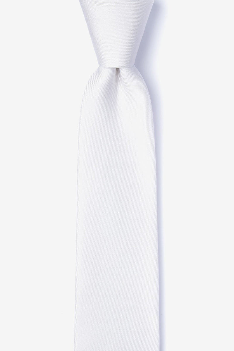 White Silk Skinny Tie