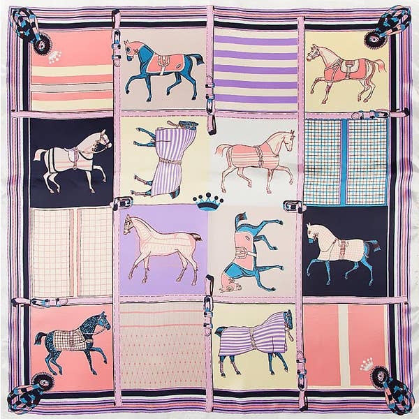 Trotting Horse Scarf - Pink