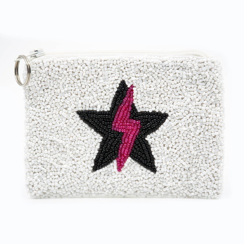 Star Bolt Beaded Coin Purse