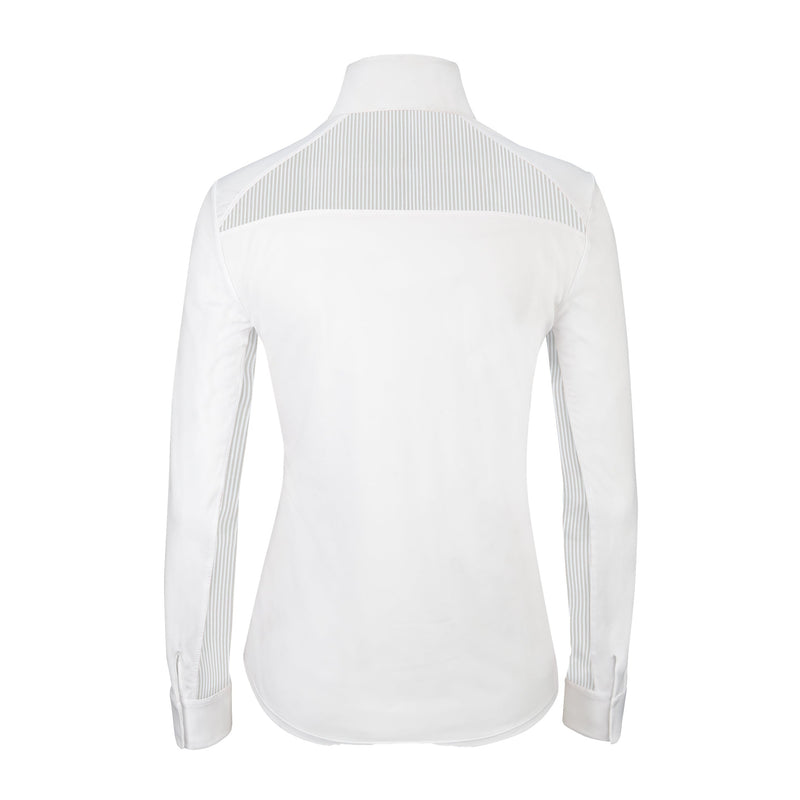 Carly 37.5 Long Sleeve Show Shirt - White Stripe - Ladies